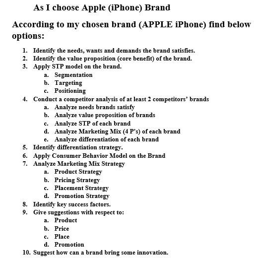 As I choose Apple (iPhone) Brand According to my