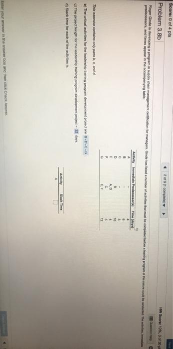Score: 0 of 4 pts 2 of 7 con HW Score: 10%. 3 of
