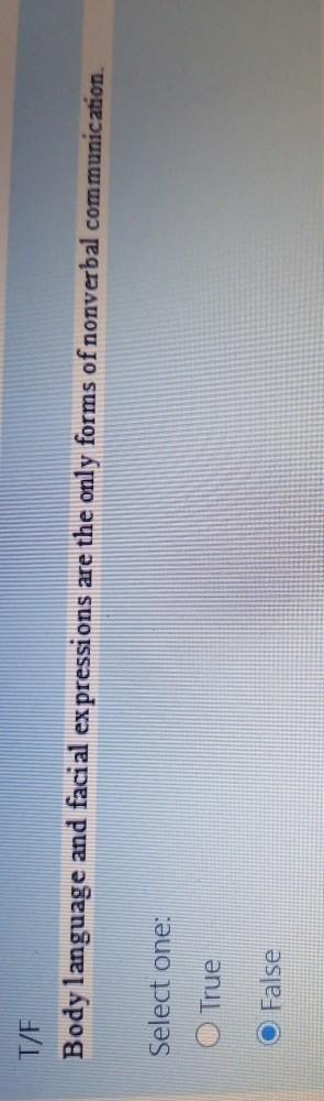 T/F Body language and facial expressions are the