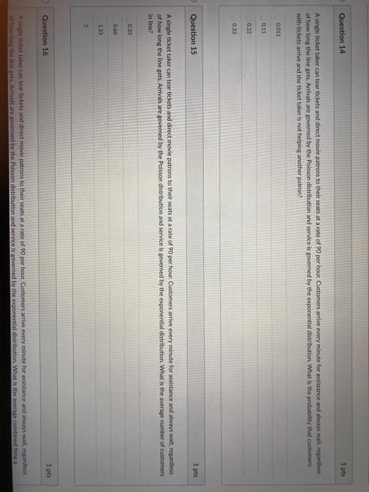 question 14 and 15 Question 14 1 pts A single