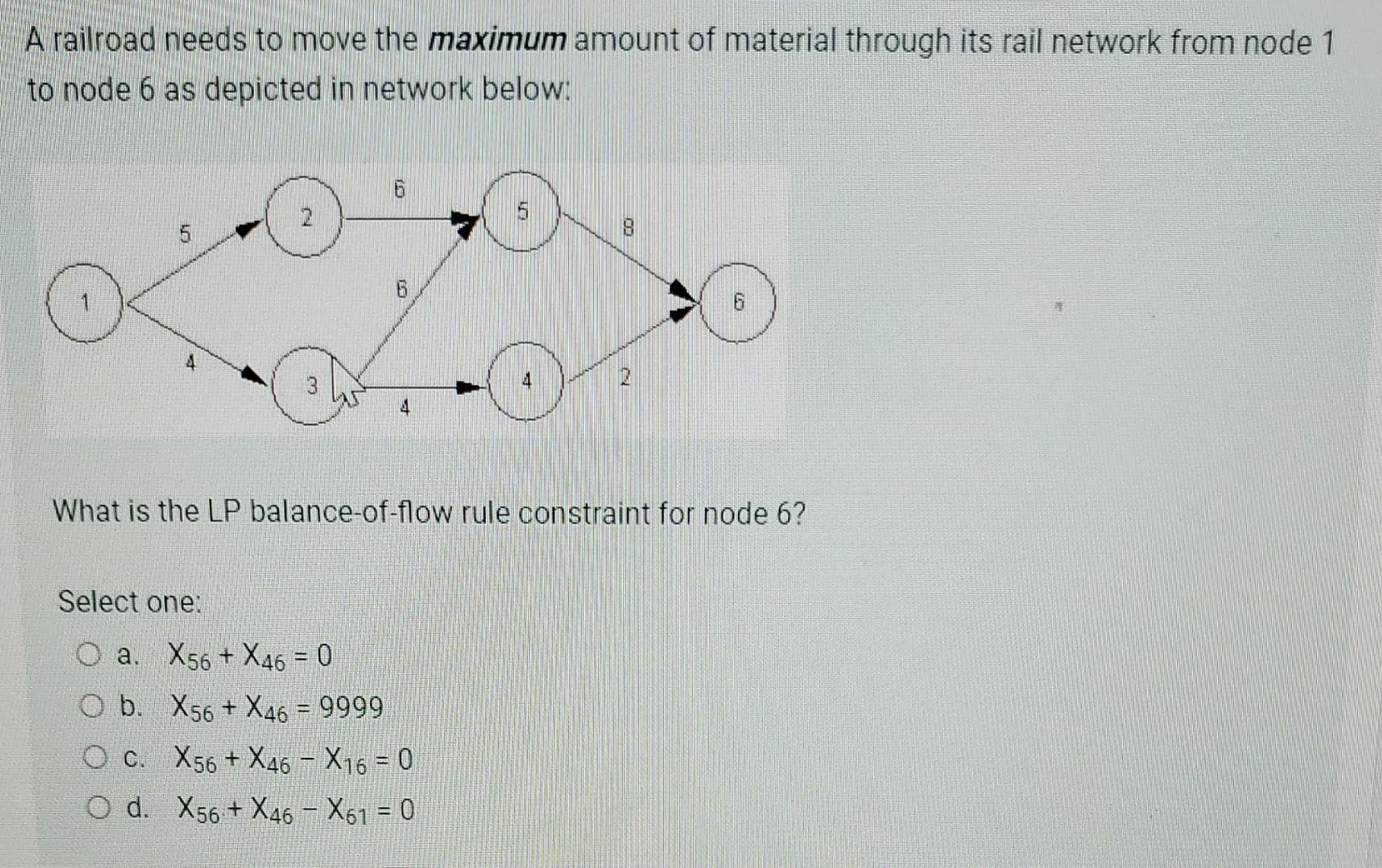 A railroad needs to move the maximum amount of