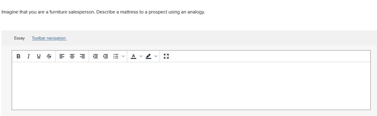 Imagine that you are a furniture salesperson.