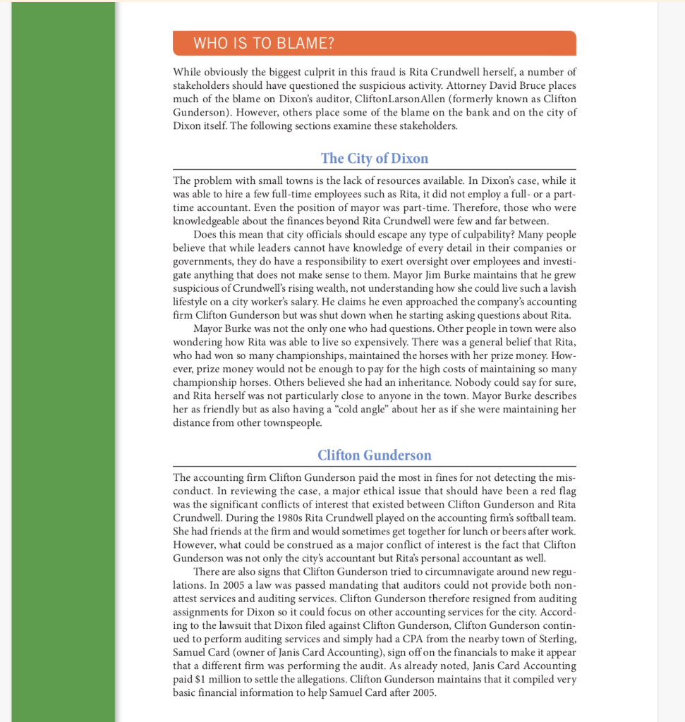 CASE 17 Fraud in Dixon, Illinois: All the Queen's