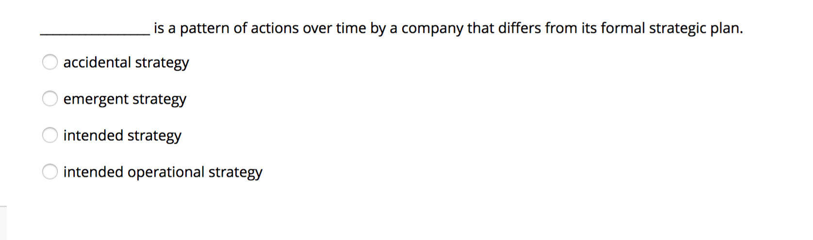 is a pattern of actions over time by a company