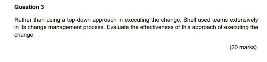 Question 3 Rather than using a top-down approach