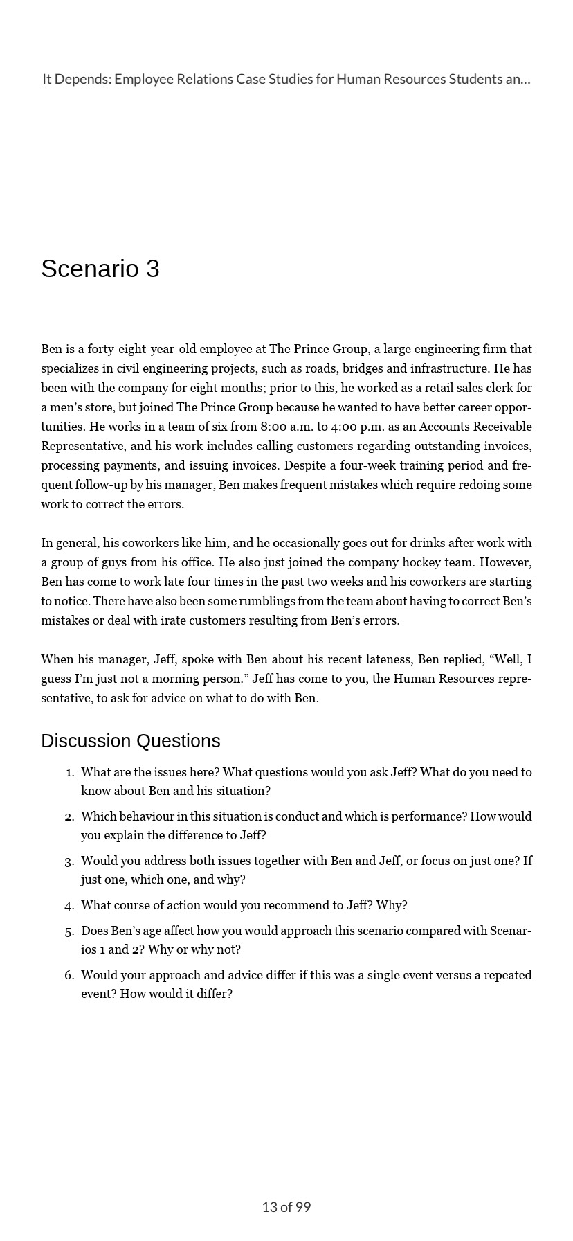 It Depends: Employee Relations Case Studies for