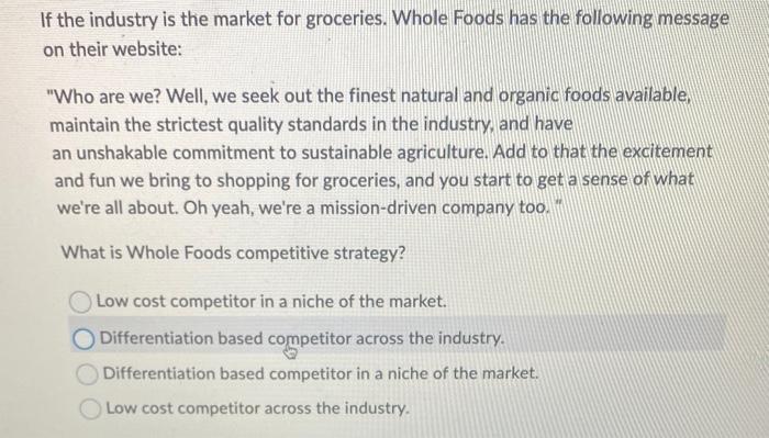 10 If the industry is the market for groceries.