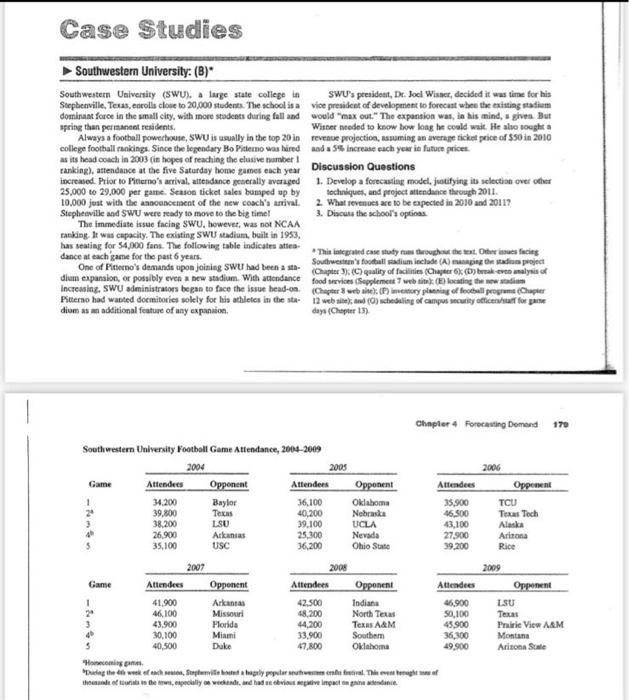 Case Studies Southwestern University: (B)*