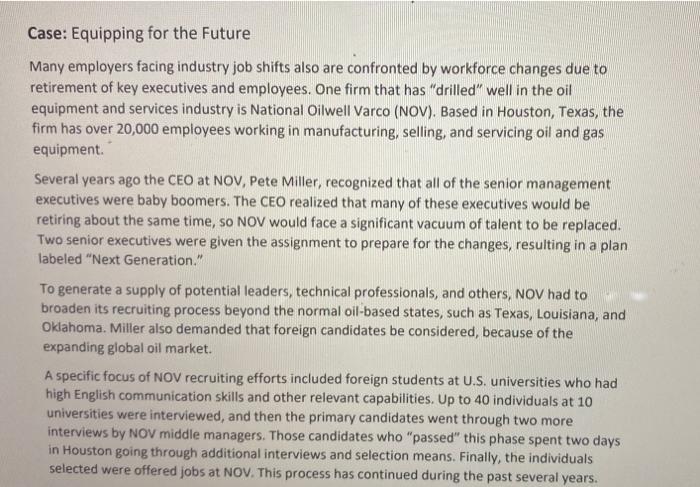 Case: Equipping for the Future Many employers