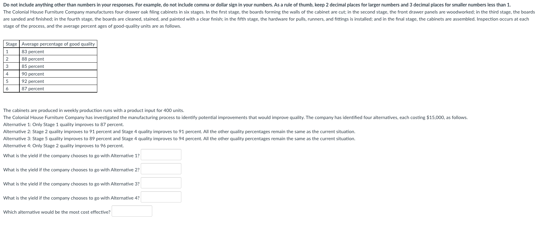 Do not include anything other than numbers in