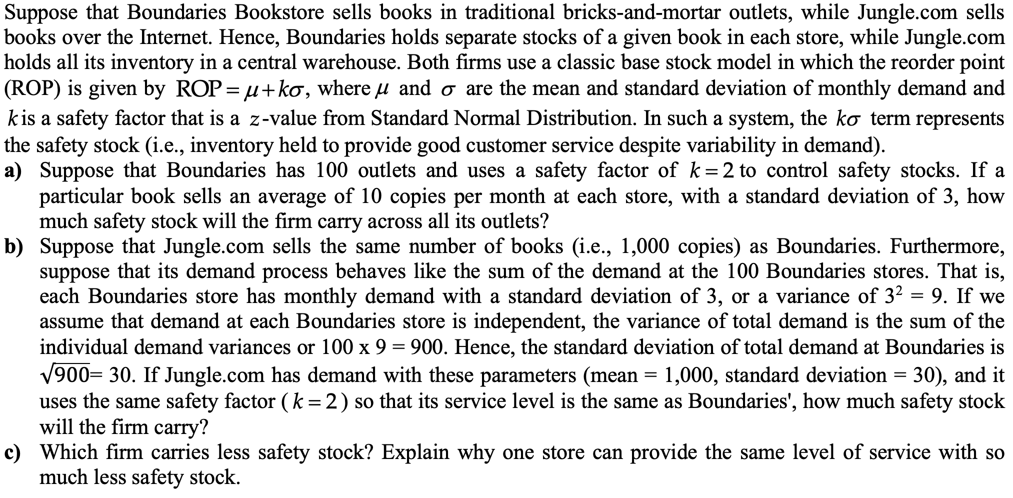 a = = Suppose that Boundaries Bookstore sells