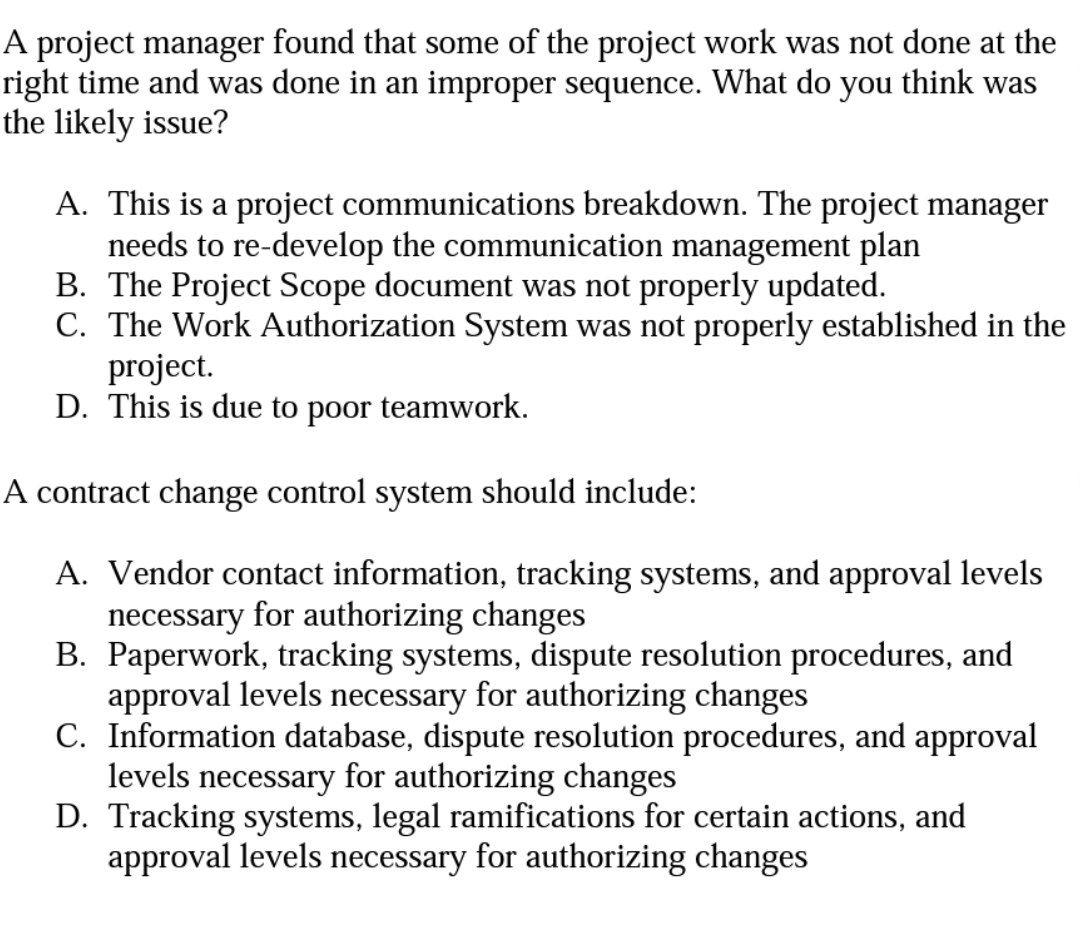 A project manager found that some of the project
