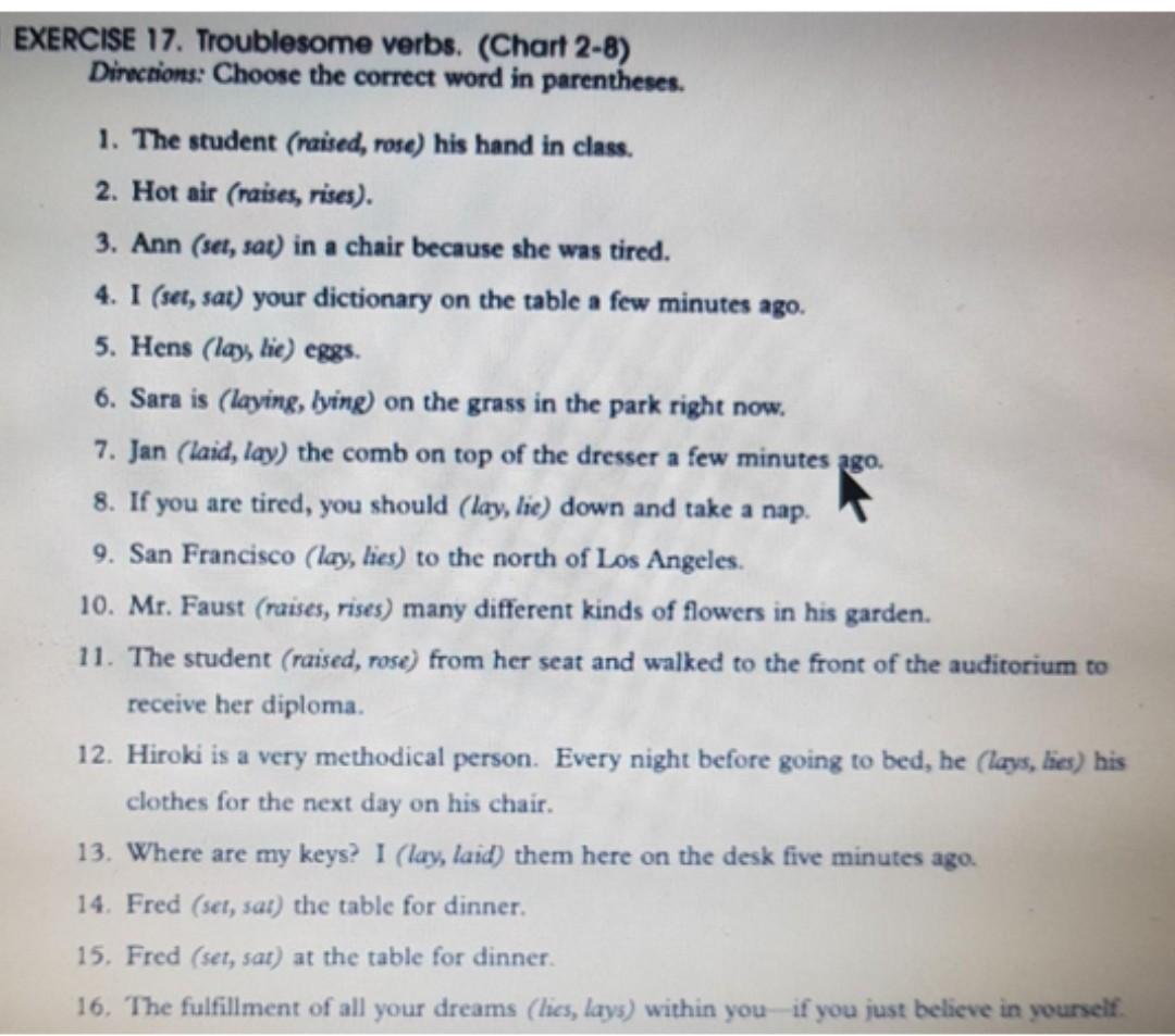 Help please I will give you like. EXERCISE 17.