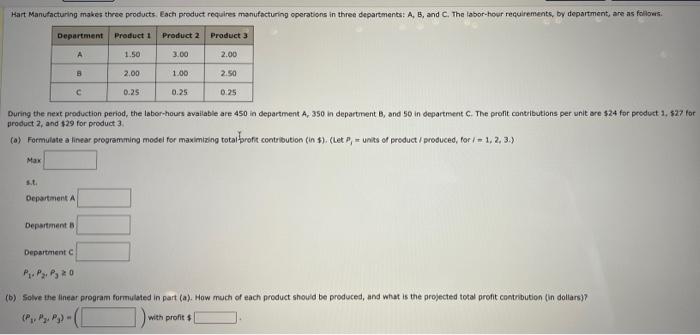 business analytics pls help!! Hart Manufacturing