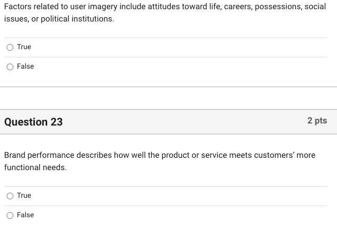 Factors related to user imagery include attitudes