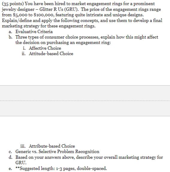 please skip part a (35 points) You have been