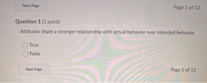 Next Page Page 1 of 12 Question 1 (1 point)
