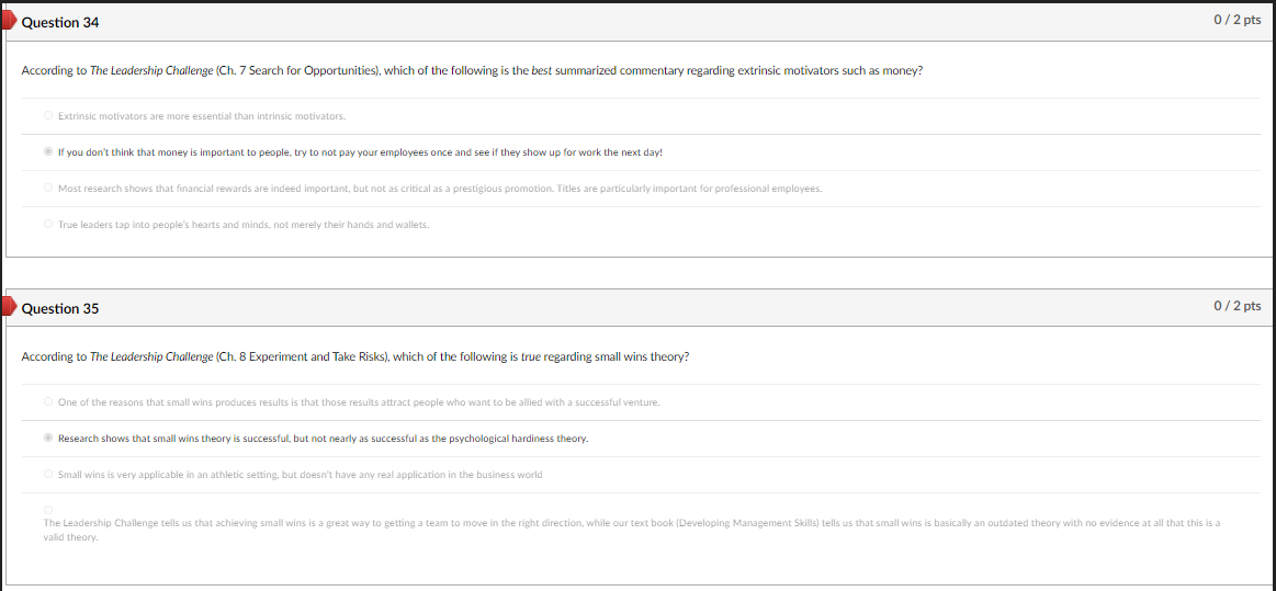 Question 28 0/2 pts Which of the following best