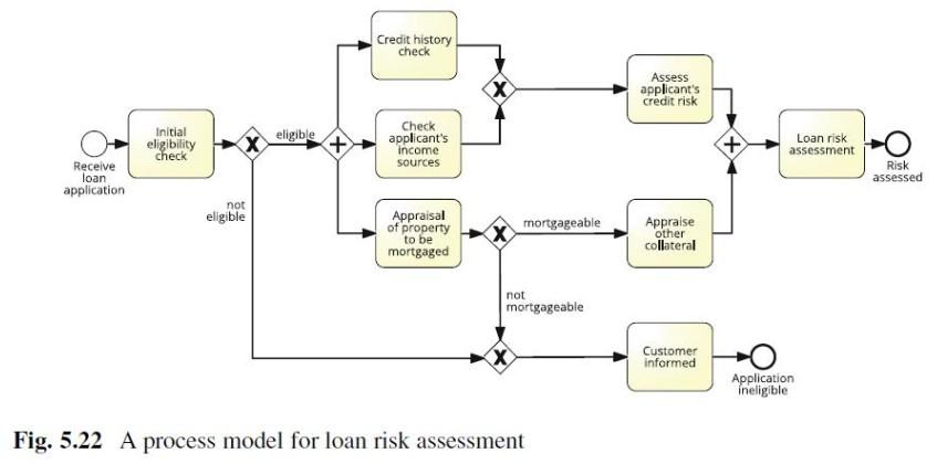 Consider the process model for loan risk