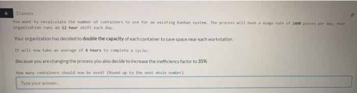 15 points You want to recalculate the number of
