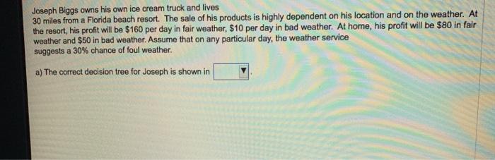 which figure is the answer? Joseph Biggs owns his