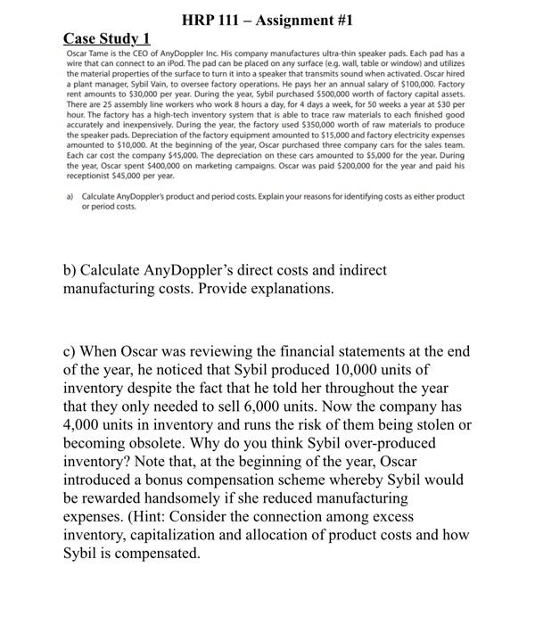 a) Calculate AnyDoppler's product and period