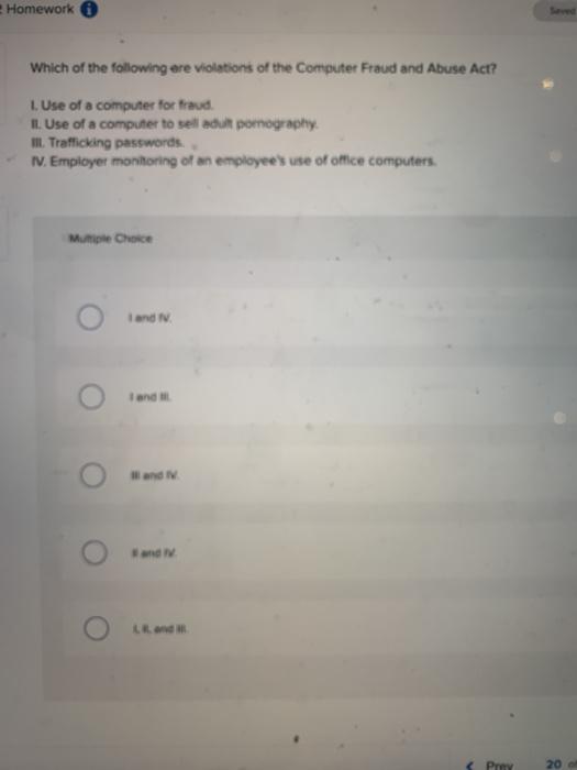 Homework 0 Which of the following ere violations