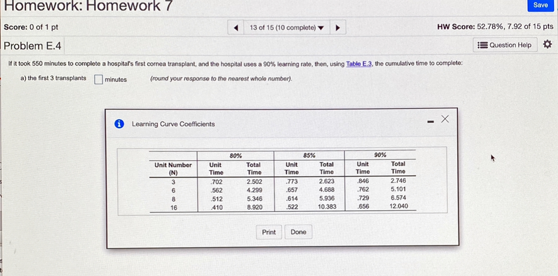 If it took 550 minutes to complete a hospital's