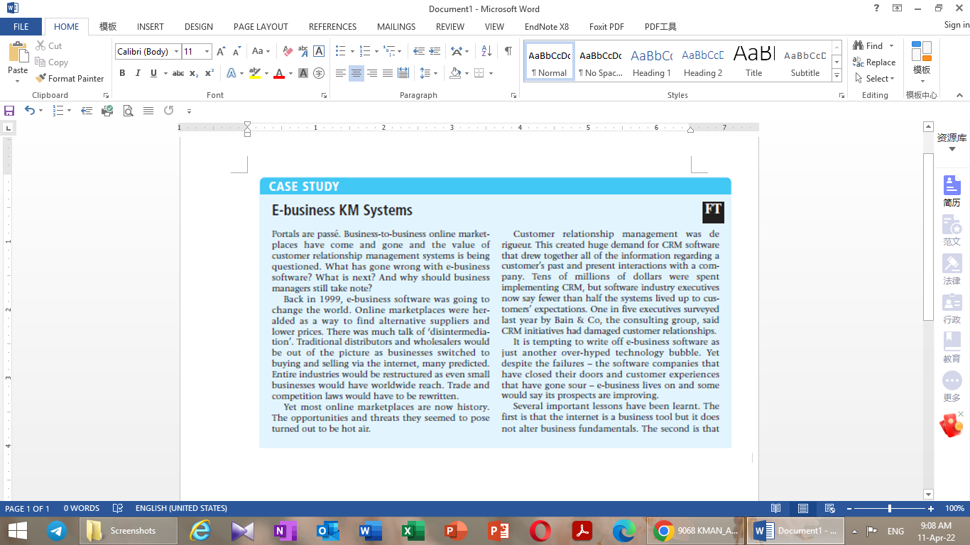 Subject : Knowledge Management Based on the case