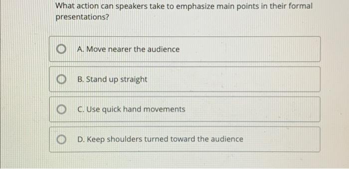 What action can speakers take to emphasize main
