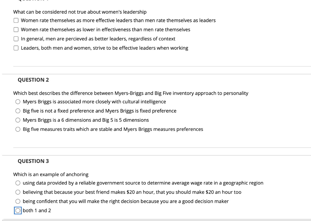 What can be considered not true about women's