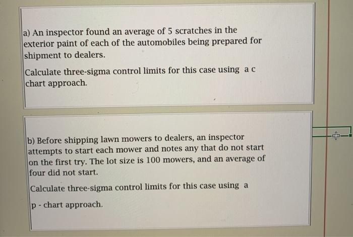 a) An inspector found an average of 5 scratches