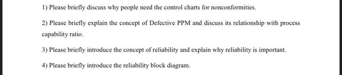 this is quality control 1) Please briefly discuss