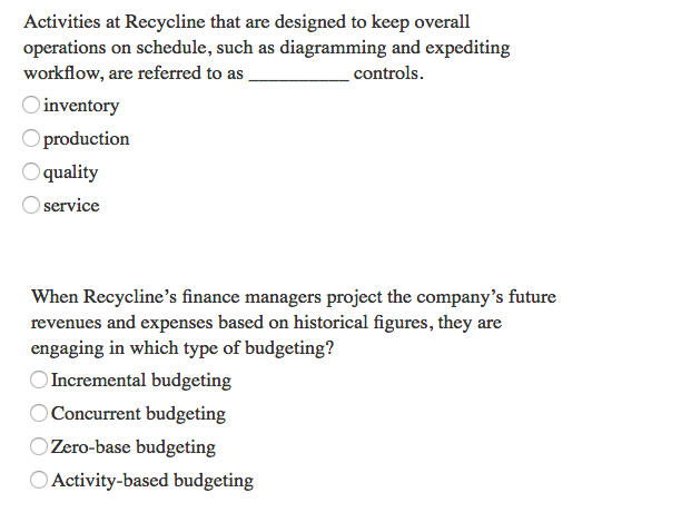 Activities at Recycline that are designed to keep