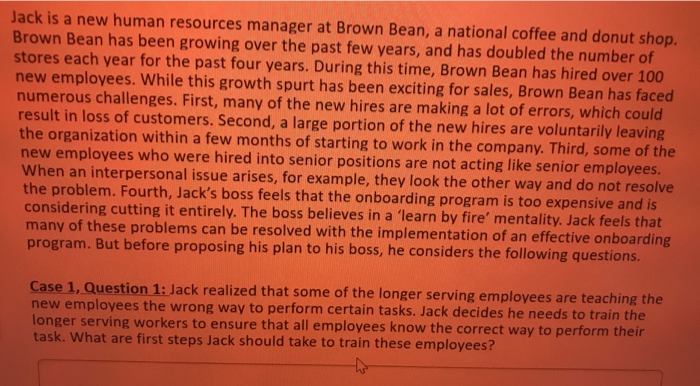 Jack is a new human resources manager at Brown