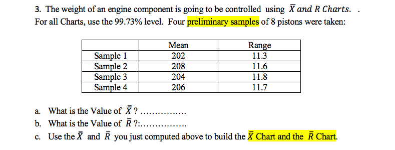 3. The weight of an engine component is going to