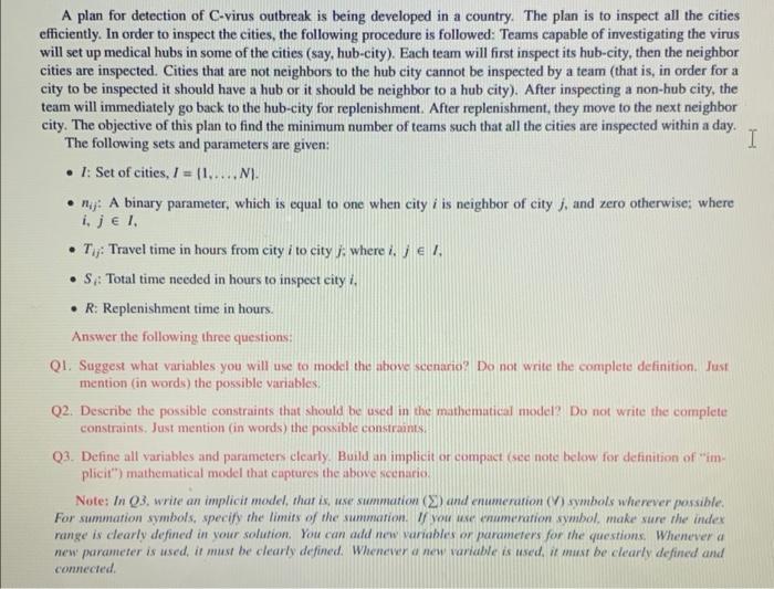 Please ,solve Q3 I A plan for detection of