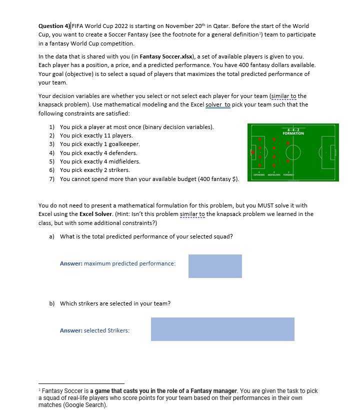 Question 4)|FIFA World Cup 2022 is starting on