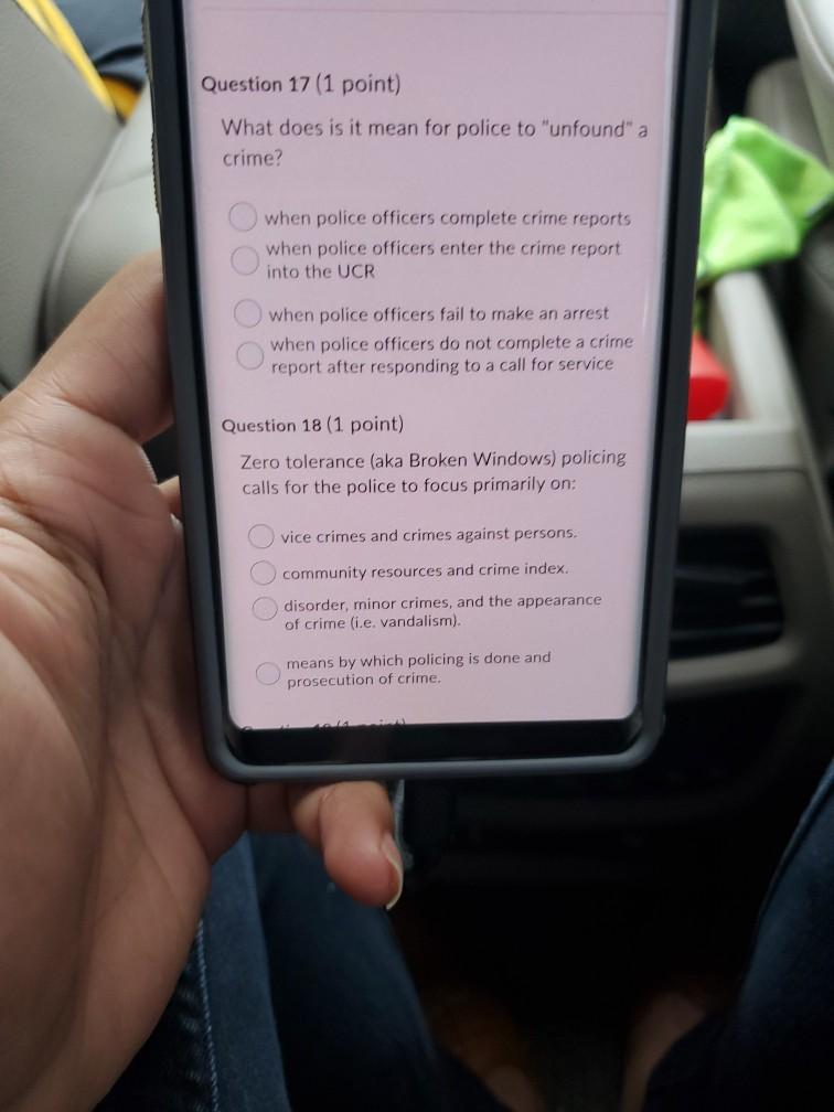 Question 17 (1 point) What does is it mean for