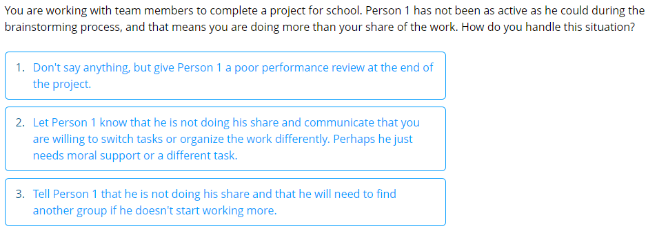 You are working with team members to complete a
