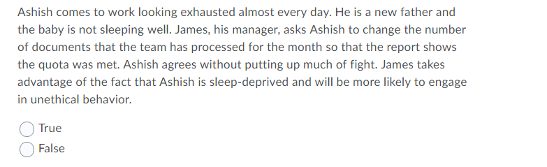 Ashish comes to work looking exhausted almost