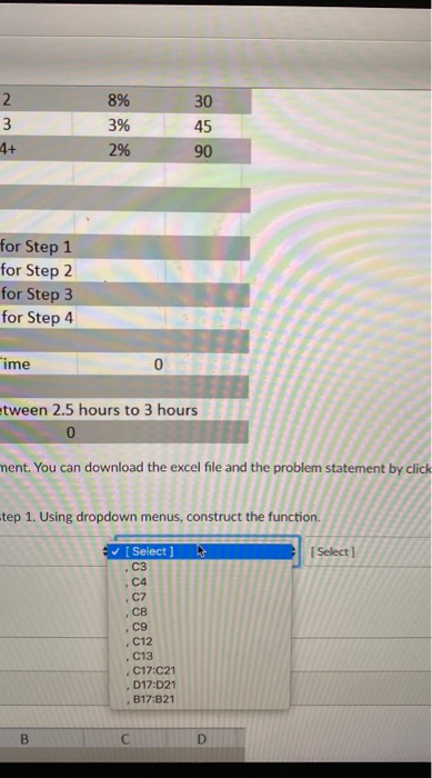 what are the correct drop down options for the 4