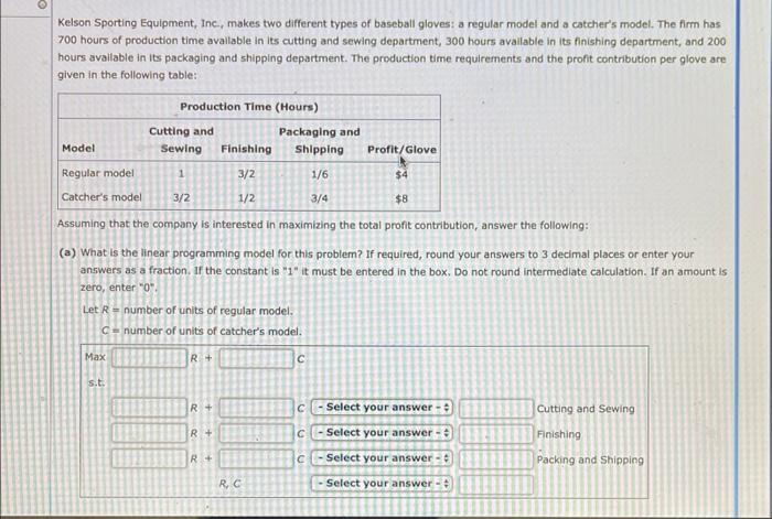 Kelson Sporting Equipment, Inc, makes two
