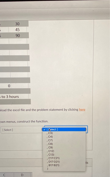 what are the correct drop down options for the 4