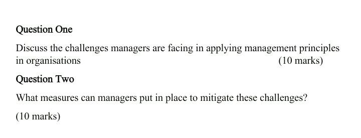 answers please for business management Question