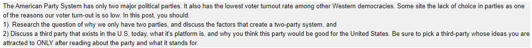 The American Party System has only two major