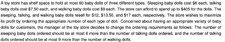 A toy store has shelf space to hold at most 60