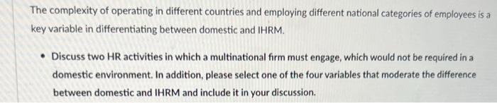 The complexity of operating in different