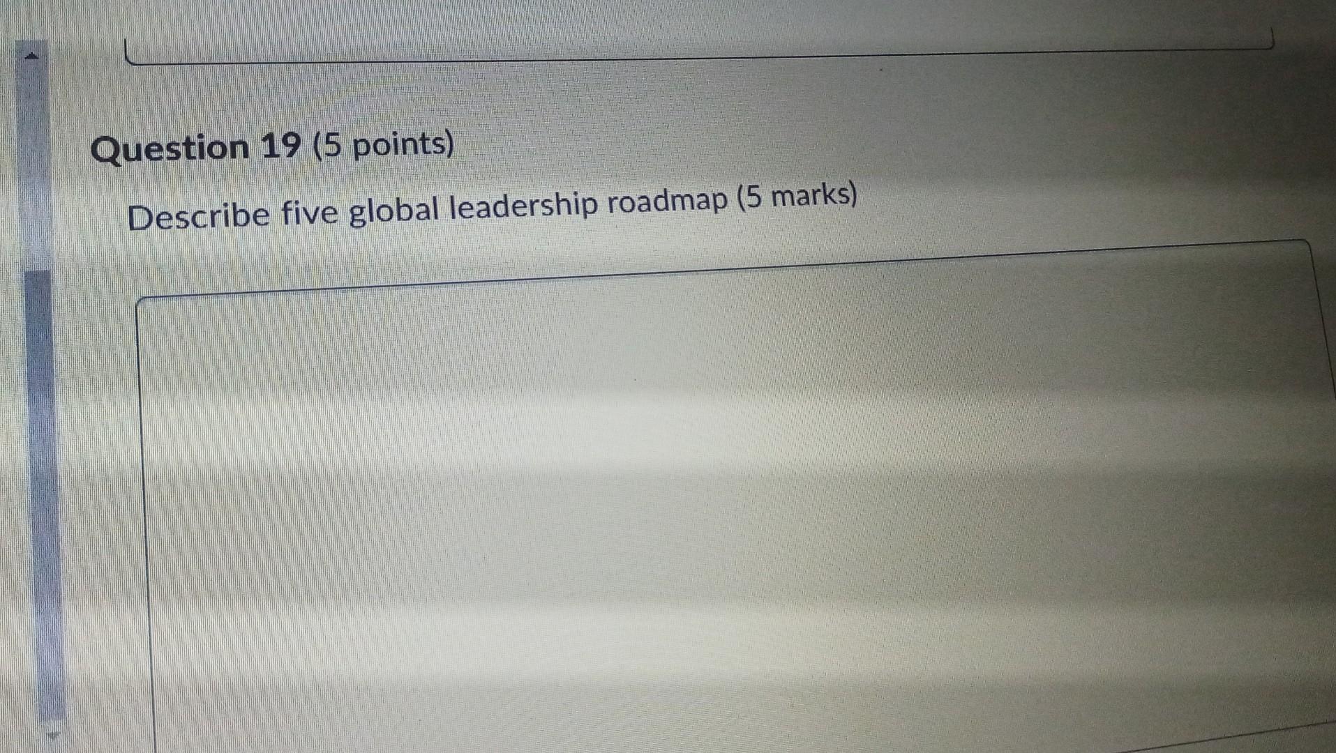 Describe five global leadership roadmap