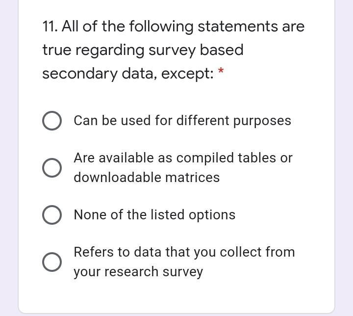 11. All of the following statements are true